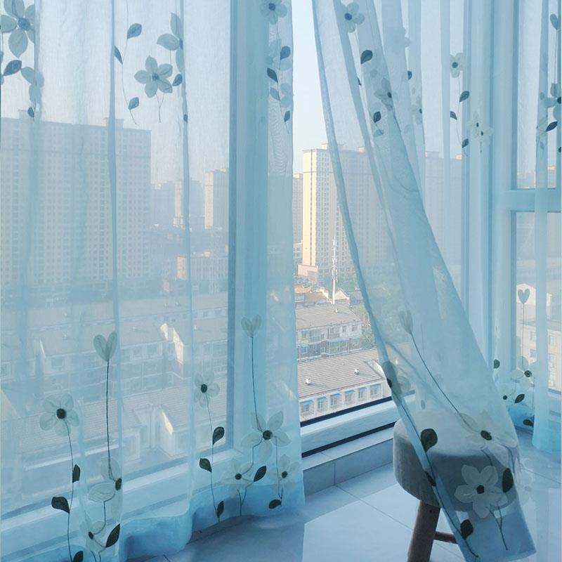 薄纱窗帘纱帘法式田园窗纱高级感客厅卧室阳台刺绣温馨新款网红