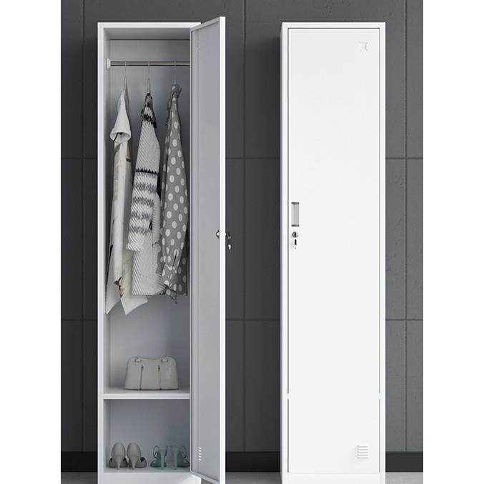 定制单门更衣柜单人铁皮员工家用阳台多门夹缝储物柜带锁收纳柜子