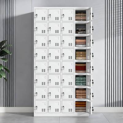 铁皮更衣柜32格车间鞋柜工厂碗柜24门员工储物柜带锁多门手机柜子