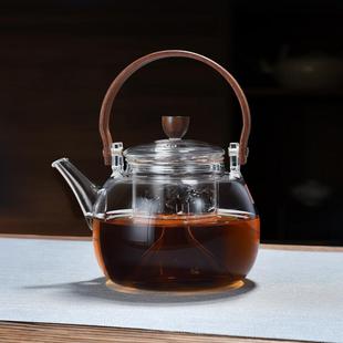 煮茶壶玻璃耐高温办公室茶具家用泡茶烧水壶明火电陶炉蒸茶器单壶