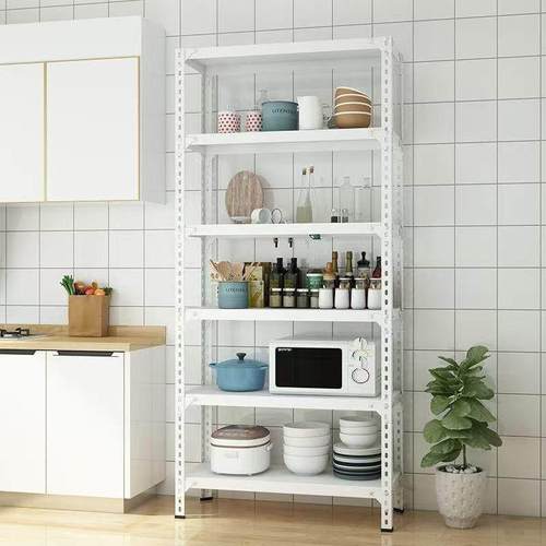 货架多层置物架陈列架角钢家用阳台收纳架超市快递手办展示架落地