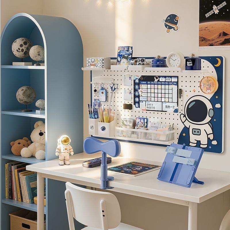 辅学洞洞板墙上置物架墙面壁挂式儿童学生学习书桌面收纳看书架