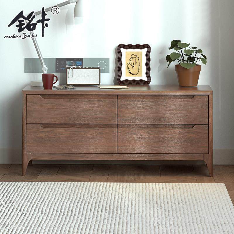 北欧风1米 床头柜斗柜大容量全实木斗柜胡桃色床头柜收纳柜收纳柜,住宅家具,床头柜,淘宝优惠券,粉丝福利购,淘宝优惠卷