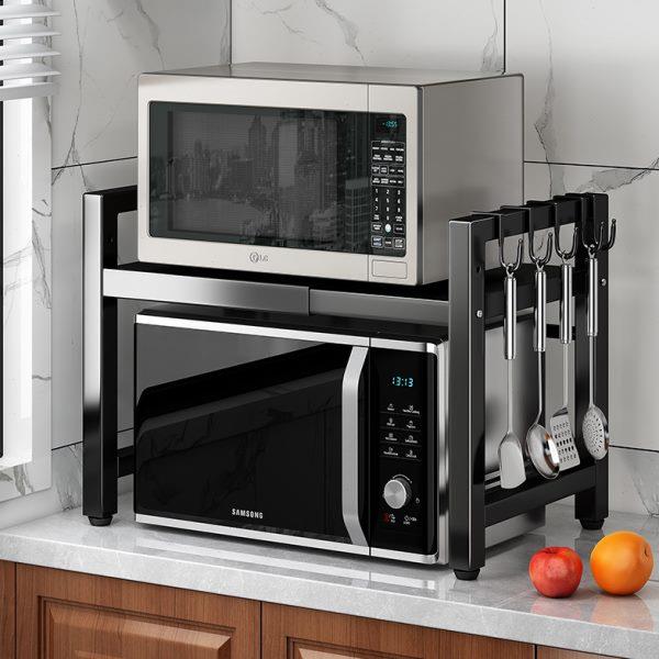 架家用台面可伸缩微波炉架子置物架炉烤箱多功能橱柜桌面厨房收纳