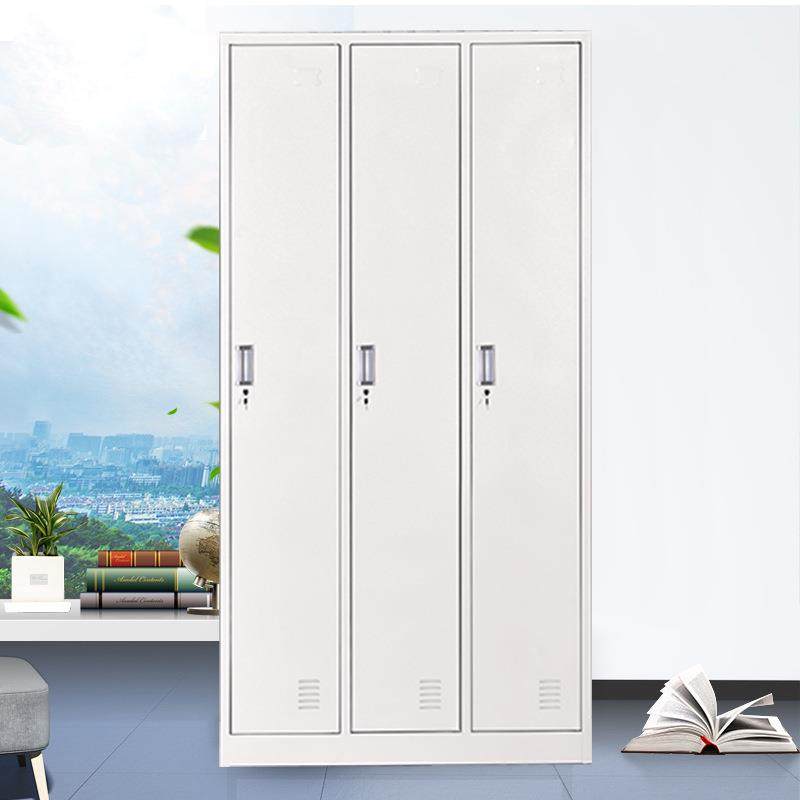 加厚三门铁皮衣柜办公室更衣柜带锁浴室健身房宿舍员工储物柜新品,商业/办公家具,办公储物柜,淘宝优惠券,粉丝福利购,淘宝优惠卷