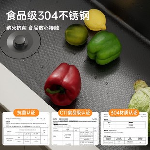 大单槽厨房家用洗碗池台上中下盆 加厚304不锈钢水槽洗菜盆一体式