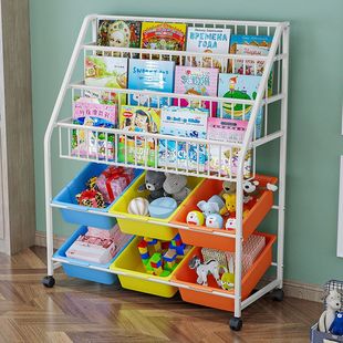 简易书架家用落地置物架儿童绘本架阅读架多层玩具收纳架书柜