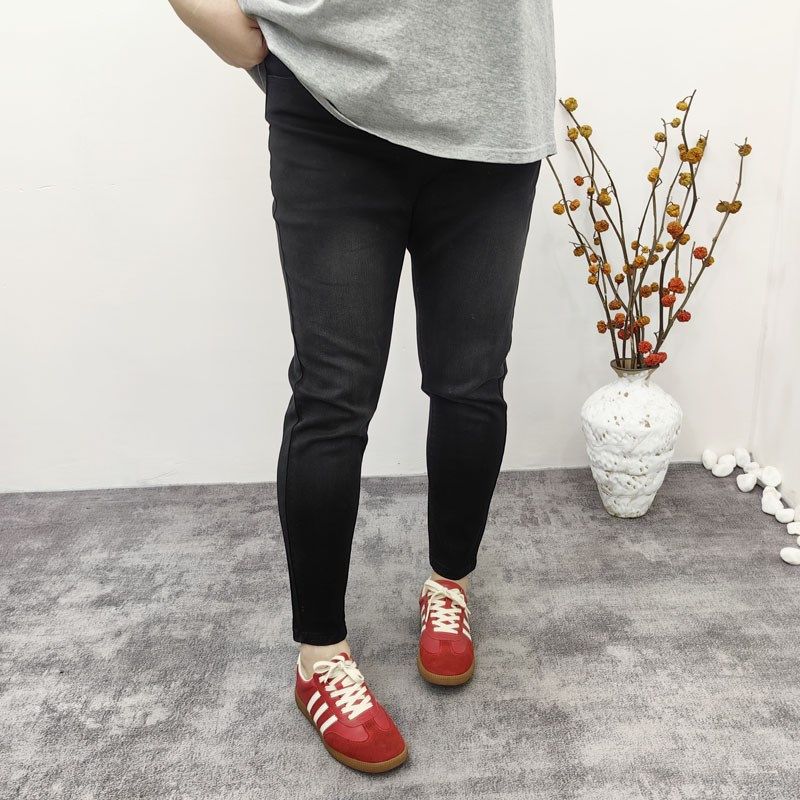 2025春季大码200斤胖mm显瘦好搭配修身弹力牛仔裤 小脚铅笔裤女裤,女装/女士精品,大码裤装,淘宝优惠券,粉丝福利购,淘宝优惠卷