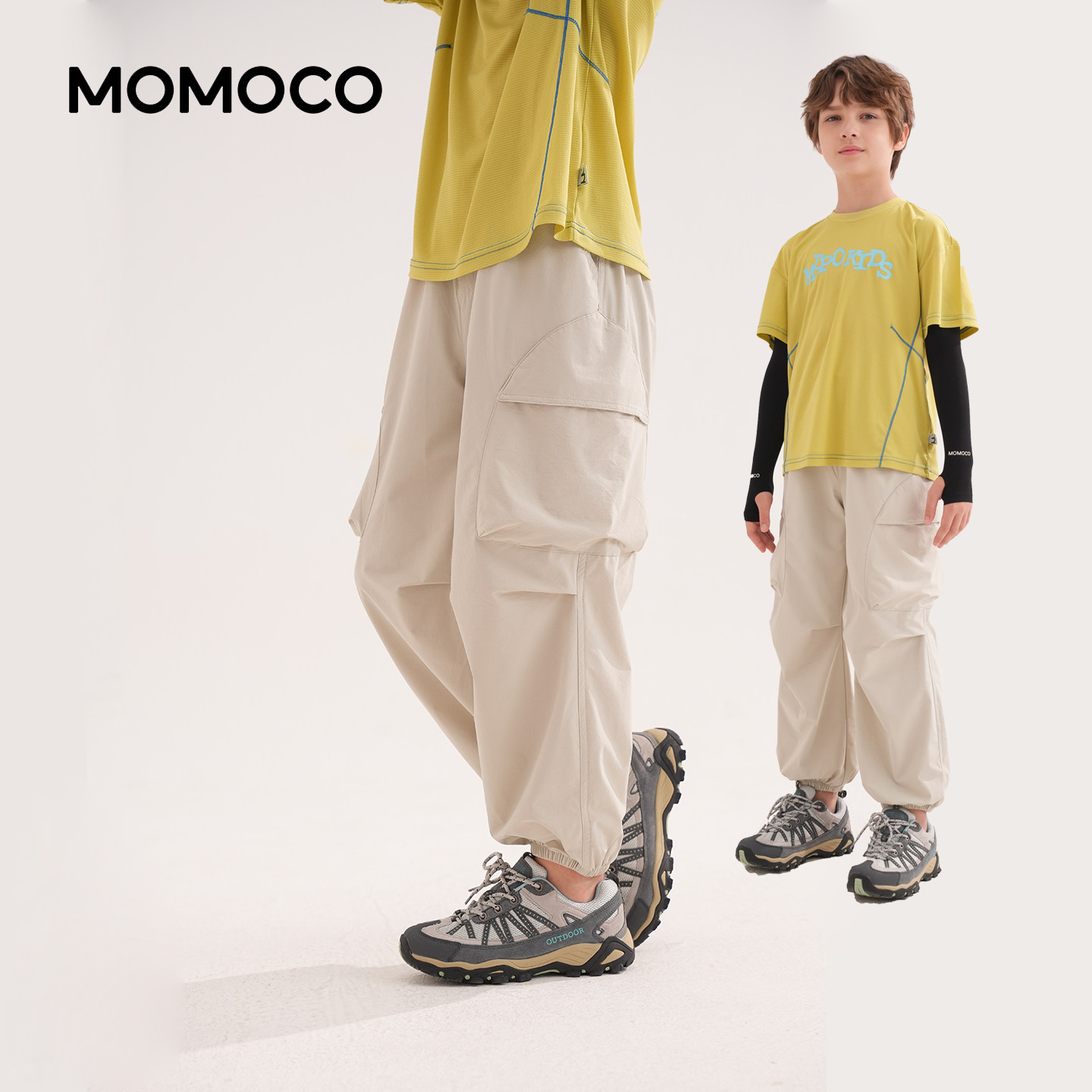 MOMOCO/玛米玛卡男童工装凉感速干裤2026夏季儿童宽松薄款防蚊裤