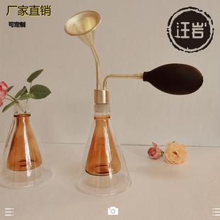 玻璃创意闻香瓶SPA水疗黄铜闻香仪白酒精油香水闻香咖啡豆