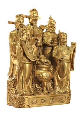 纯铜五路财神摆件店铺办公室客厅供奉佛像家用财神爷神像大号铜像