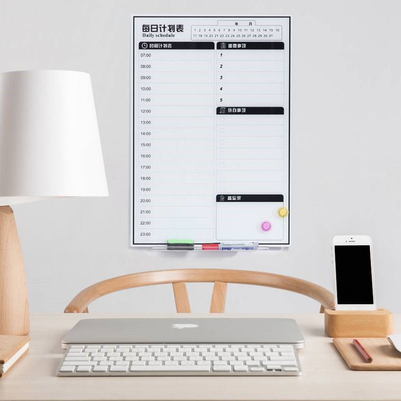 月日计划表周日历磁力时间表管理日程安排规划表21天玻璃钢化板