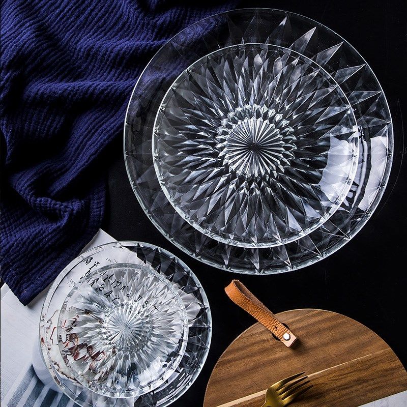 无铅玻璃大号水果盘透明客厅家用欧式简约茶几干果盘沙拉碗包邮