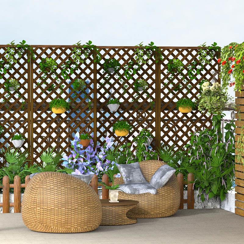 防腐塑木壁挂花架网格爬藤架阳台户外庭院花园墙壁栅栏围栏护栏