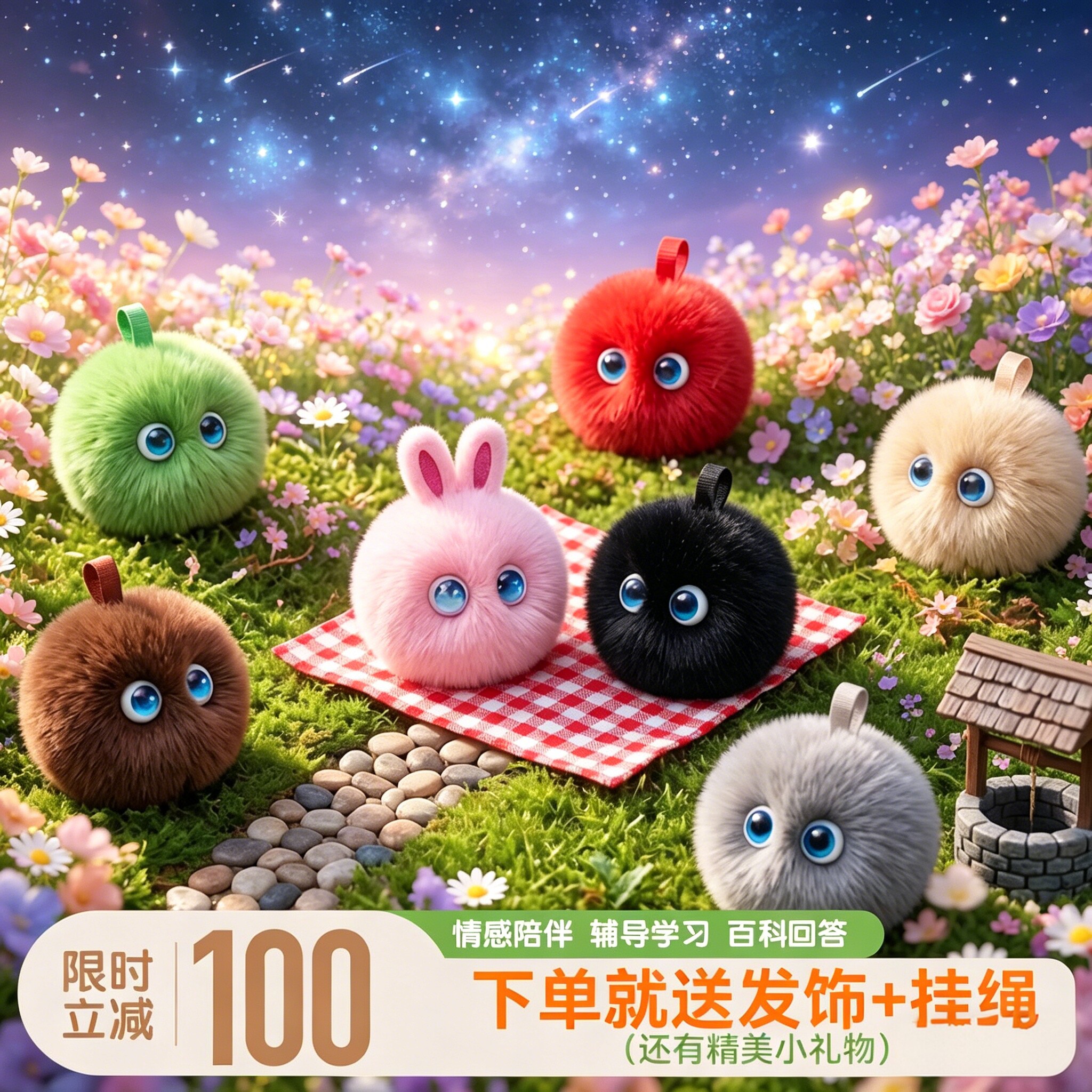 ai宠物智能机器人豆包福桌面儿童陪伴毛绒玩具芙崽电子小宠物礼物