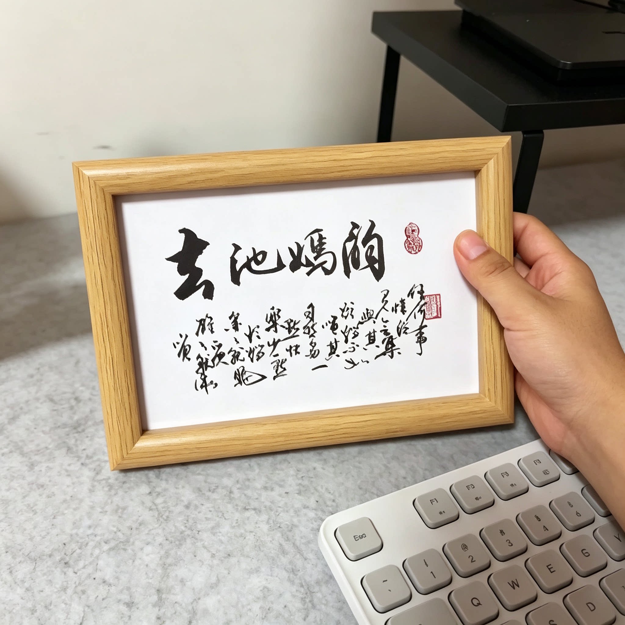 春池嫣韵搞笑书法挂画抖音同款