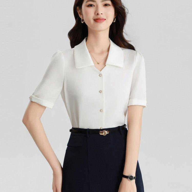 面试穿搭短袖衬衫职业装通勤小姐姐职场女白领正装工作服教资考试