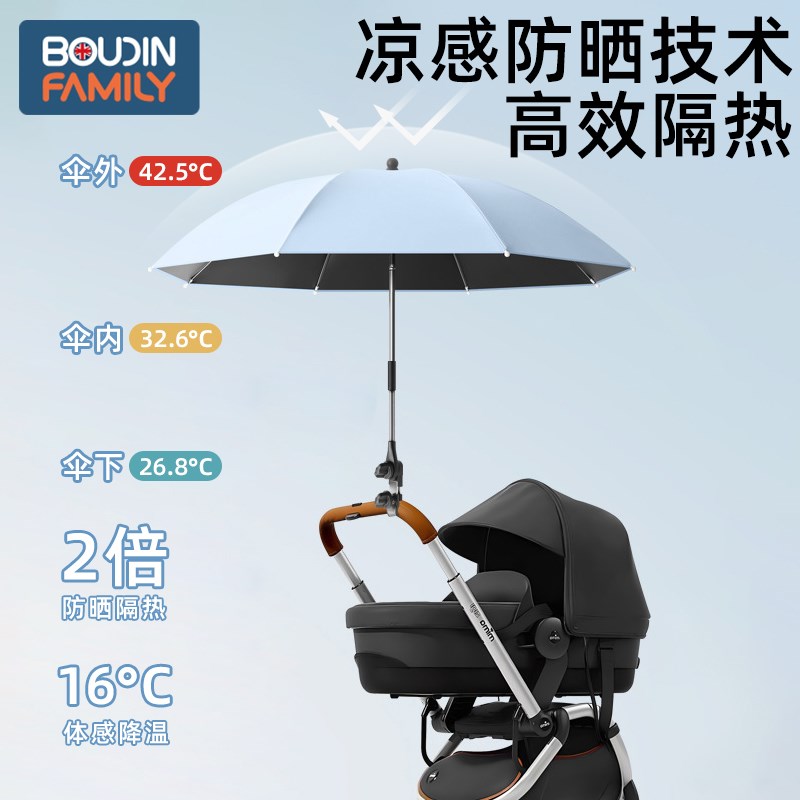 婴儿车遮阳伞宝宝车溜娃神器雨伞防晒紫外线通用儿童手推车太阳伞