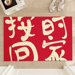 地毯门垫设计感文字进门丝圈地垫家用门口入户门门厅玄关踏踩脚垫