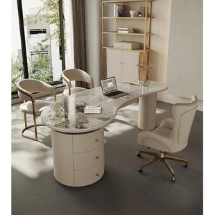 医美咨询桌接待洽谈美容院办公桌家用现代简约网红轻奢岩板书桌