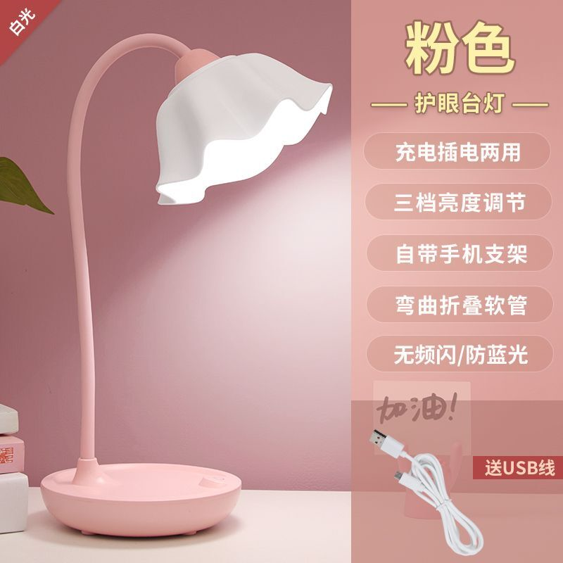 充电护眼台灯大学生宿舍儿童阅读书桌学习专用床头灯卧室ins少女
