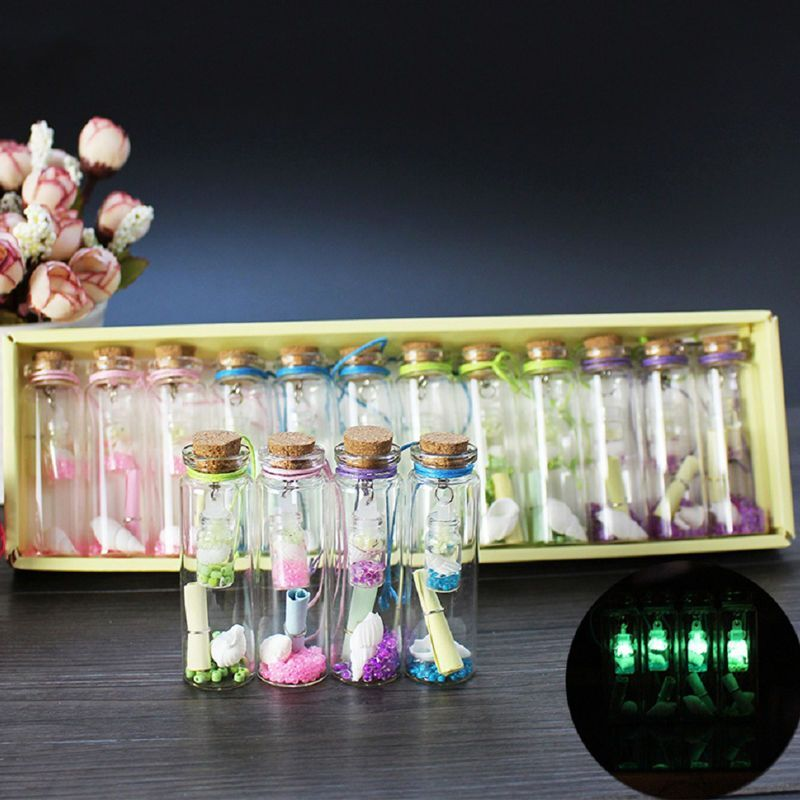迷你幸运瓶节日小礼物许愿瓶透明夜光漂流瓶手工制作木塞小玻璃瓶