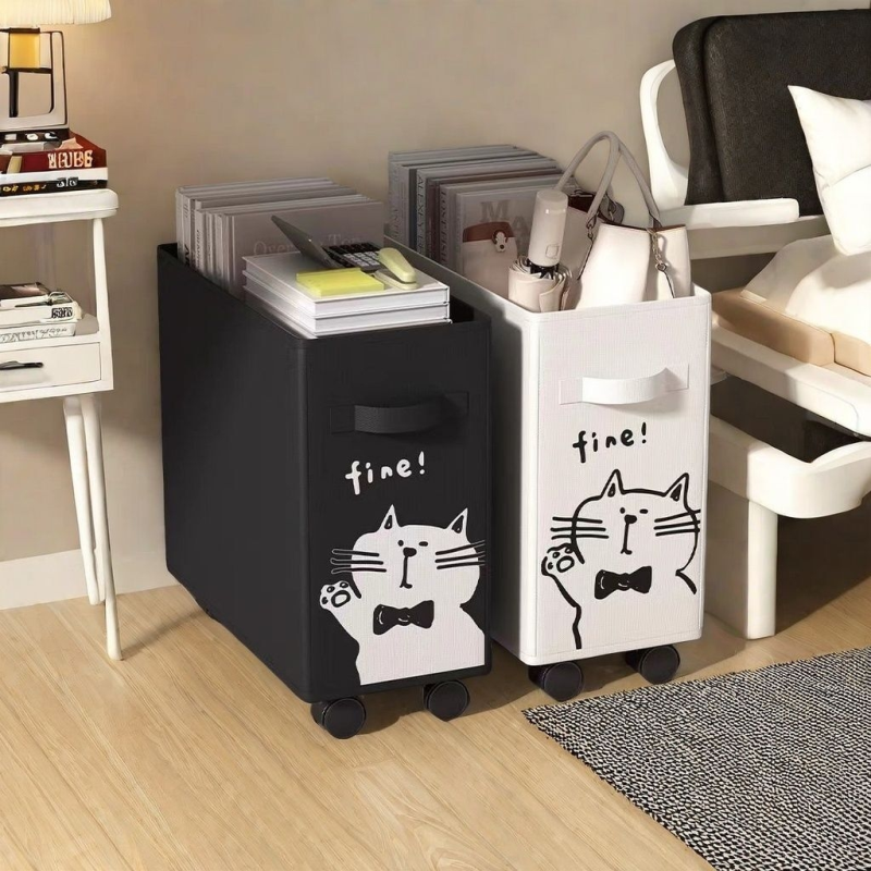 办公室好物零食包包收纳筐工位放包神器宿舍带轮可移动桌下收纳框