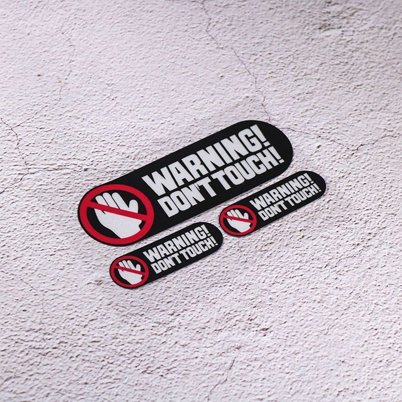 创意英文禁止触摸警示手碰提示贴纸车窗贴摩托车机车标识防水车贴