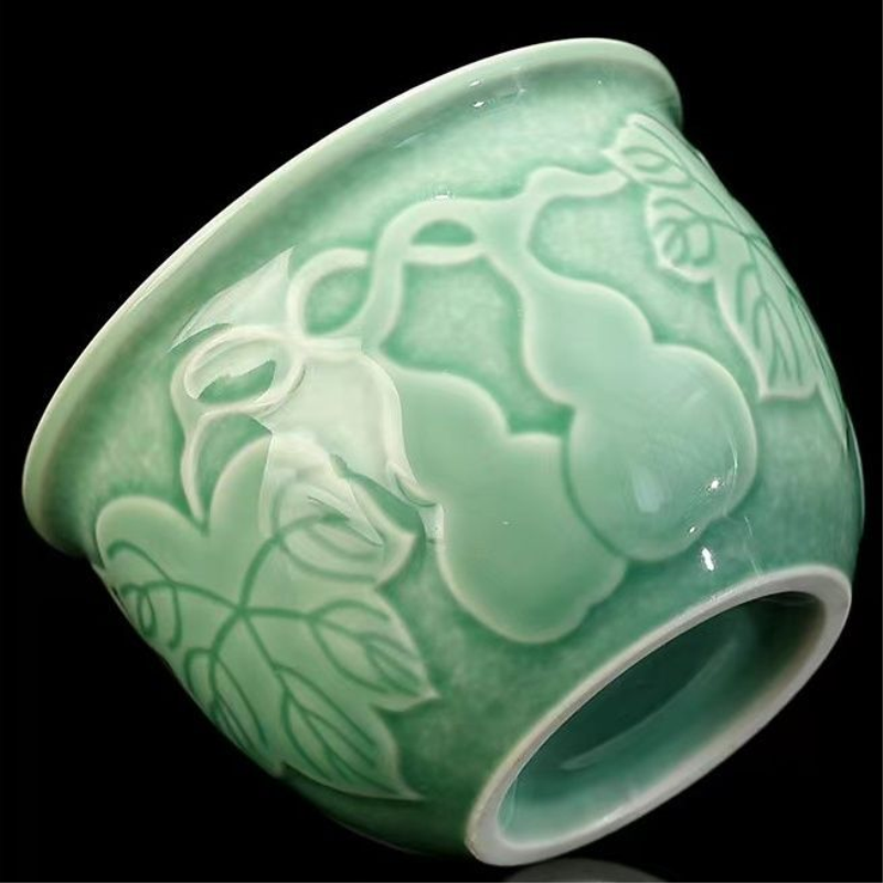 青缸葫芦好寓意缸杯葫芦主人杯茶杯大容量功夫茶具个人专用茶杯