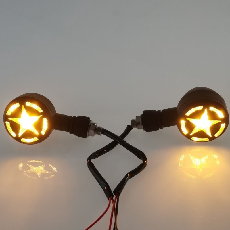 一对价led转向灯12v复古创意改装配件摩托车电动车方向灯转弯灯