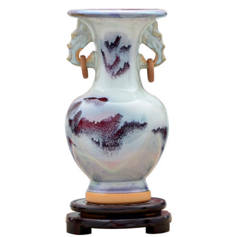 陶瓷工艺品花瓶家居饰品客厅酒柜装饰品摆设钧瓷花瓶摆件创意礼品