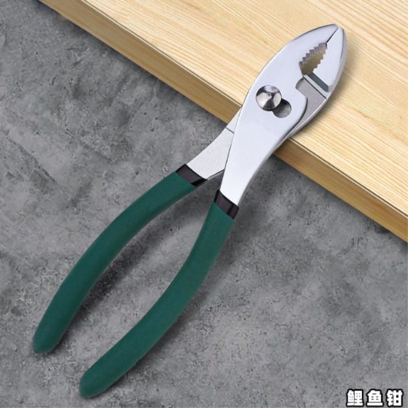 工具多功能鲤鱼钳弯嘴活动水泵扳手8寸管道维修汽修沾塑钳子