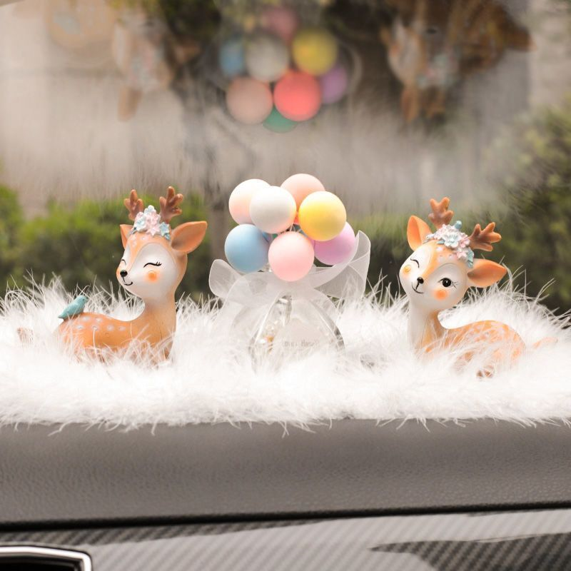 一路平安鹿女神款车内装饰品女生车饰可爱汽车装饰车内摆件2025款