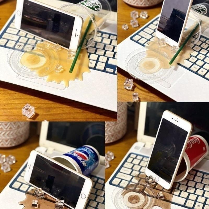 可乐打翻了可乐撒了手机支架整蛊恶搞生日礼物网红占座恶作剧神器