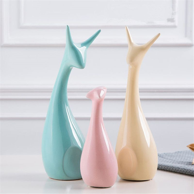 房间装饰品摆件少女心陶瓷工艺品创意卧室桌面客厅可爱小鹿摆设品