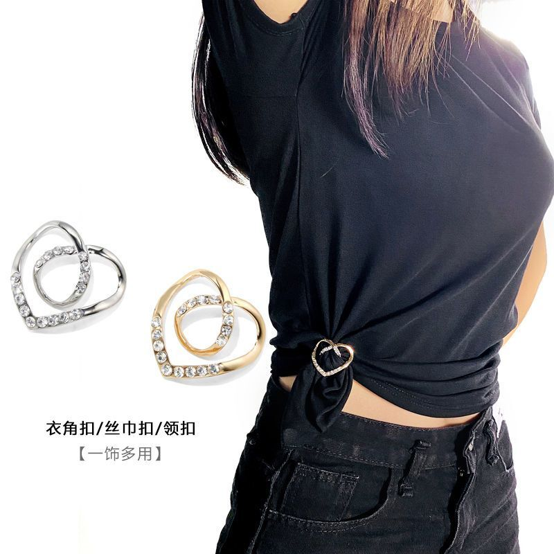 2025夏季t恤衣角打结扣扎衣服神器扣环衣摆扣丝巾衣角扣两用收腰