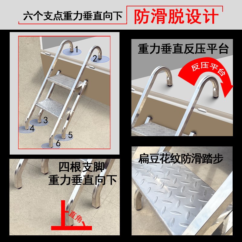 不锈钢折叠梯子折叠楼梯货梯工业踏步梯爬梯阁楼梯梯子阶梯上车梯