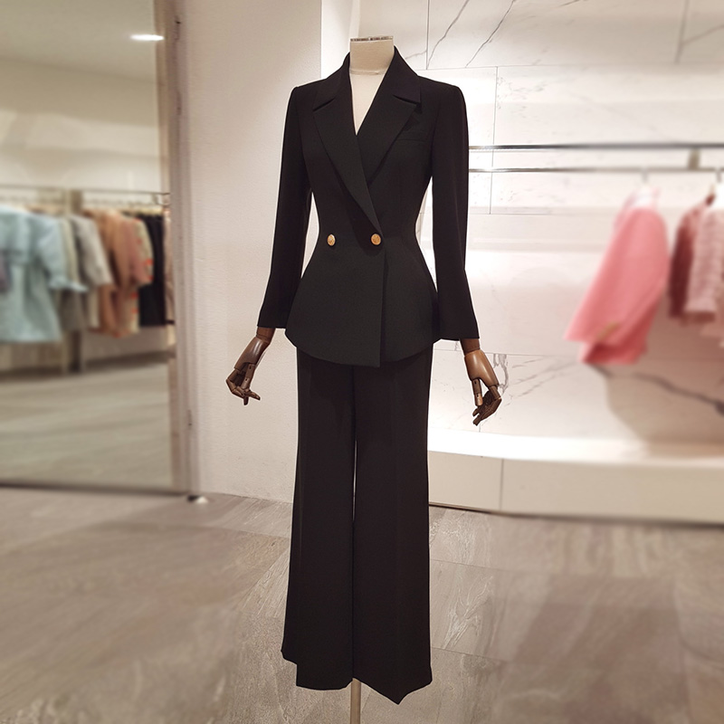 2021春秋新款时尚气质收腰小西装女神范职业女裤套装女两件套外套