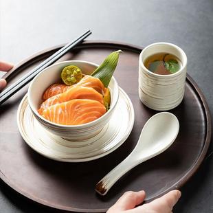 餐具陶瓷摆台套装 日式 组合家用陶瓷米饭碗碟勺汤碗配套会所商用