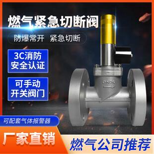 工业燃气泄漏报警器自动紧急切断阀商用饭店天燃气泄露防爆电磁阀