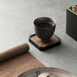 手作茶杯鎏金铁釉品茗杯手工薄胎品杯陶瓷主人杯复古功夫茶具茶盏