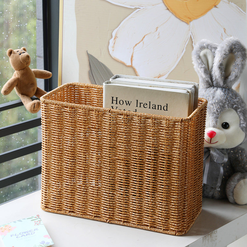 塑料藤编办公室文件置物盒高款缝隙收纳盒雨伞沥水篮客厅整理篮框,收纳整理,收纳筐,淘宝优惠券,粉丝福利购,淘宝优惠卷