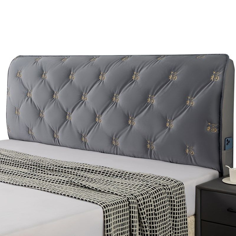 简约加厚床头罩软包床头套罩床头靠背套罩通用萬能防尘保护罩改造,居家布艺,床头罩,淘宝优惠券,粉丝福利购,淘宝优惠卷