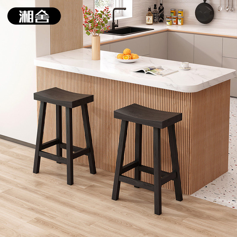 实木吧台椅家用简约吧台凳黑色高脚椅侘寂风原木巴台高櫈咖啡厅椅,商业/办公家具,酒吧椅,淘宝优惠券,粉丝福利购,淘宝优惠卷