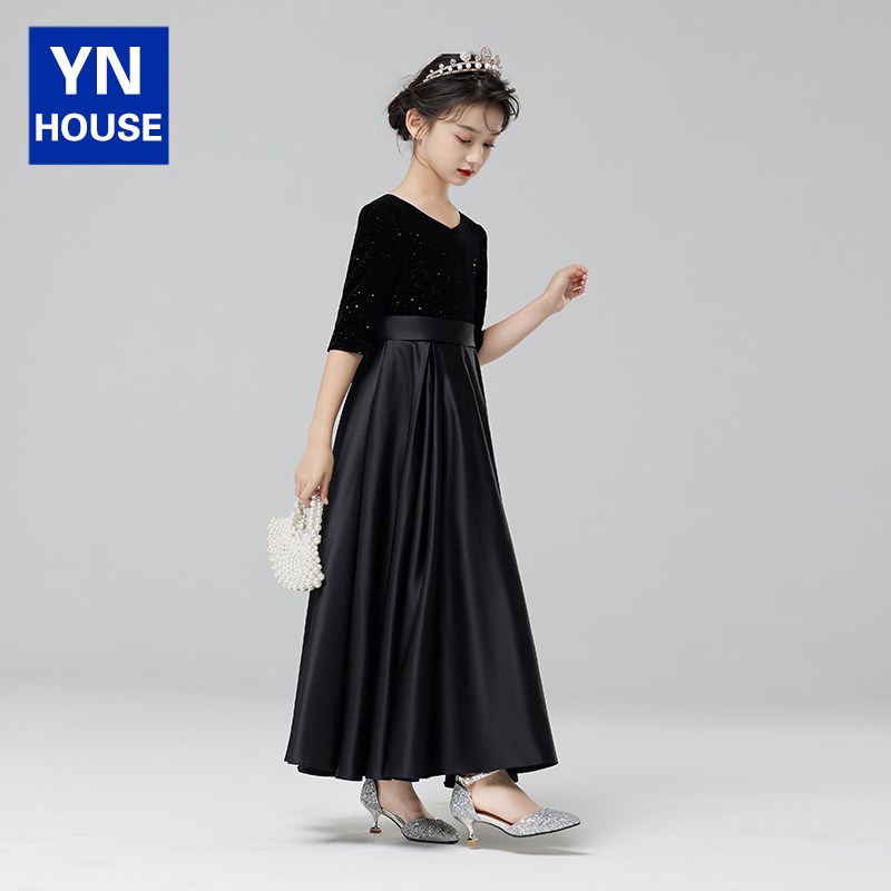 女童晚礼服夏季轻奢小众高端走秀公主裙儿童主持人钢琴演奏演出服