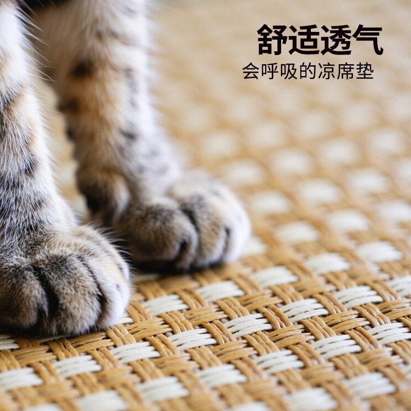 狗窝宠物凉席垫狗狗冰垫夏季夏天睡垫柯基比熊夏日藤席垫猫窝垫子