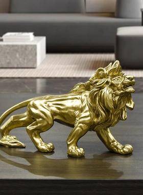 好看的摆件高端大气上档次摆件欧式狮子创意雄狮树脂工艺品家居客