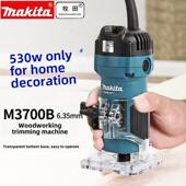 牧田修边机M3700B翻转式 铝塑板开槽木工接头机开孔机雕刻3709锣机