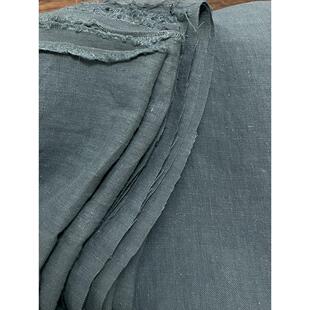 布久以逅纯汉麻面料春秋旗袍外套衬衫裤子料砂洗工艺素色手工布料