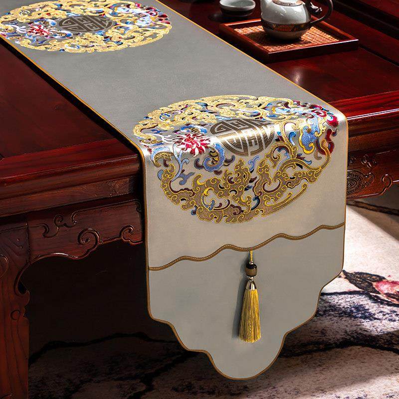 新中式防水桌旗禅意茶旗古典茶几布餐桌布艺长条中式床旗茶桌垫布,居家布艺,桌旗,淘宝优惠券,粉丝福利购,淘宝优惠卷